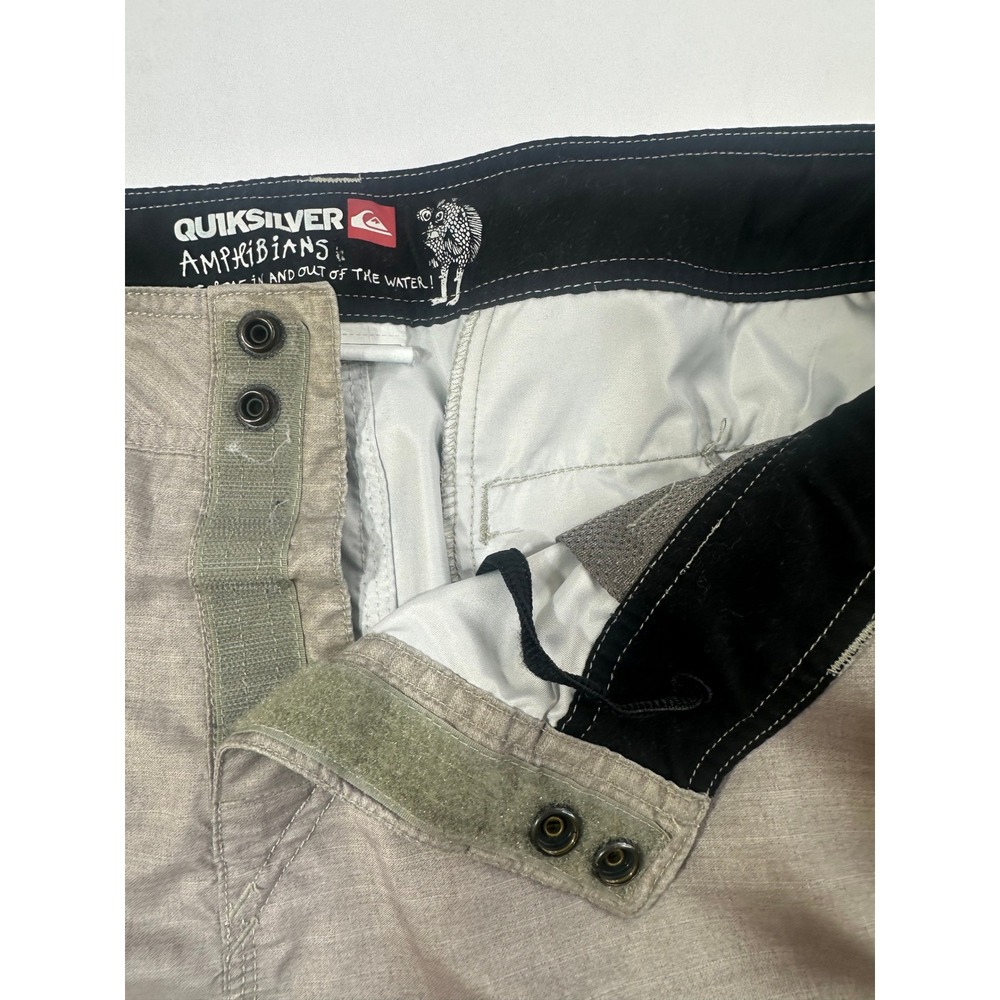 Quiksilver Amphibians Hybrid Shorts Mens 36 Tan Khaki Walk Board Shorts 101374T - Picture 7 of 10